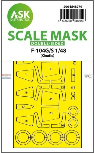 ASKM48279 1:48 ASK/Art Scale Double Sided Mask - F-104G F-104S Starfighter (KIN kit)