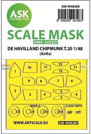 ASKM48280 1:48 ASK/Art Scale Mask - Chipmunk T.20 (AFX kit)