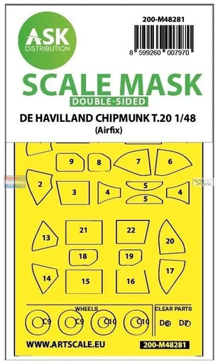 ASKM48281 1:48 ASK/Art Scale Double Sided Mask - Chipmunk T.20 (AFX kit)