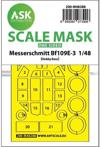 ASKM48288 1:48 ASK/Art Scale Mask - Bf109E-3 (HBS kit)