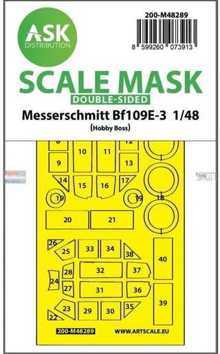 ASKM48289 1:48 ASK/Art Scale Double Sided Mask - Bf109E-3 (HBS kit)