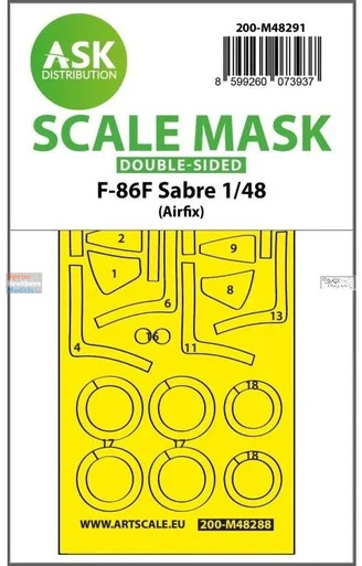 ASKM48291 1:48 ASK/Art Scale Double Sided Mask - F-86F Sabre (AFX kit)