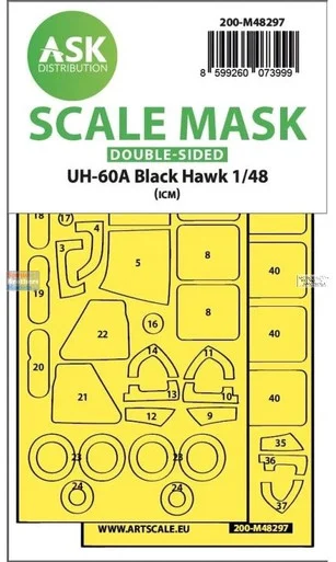 ASKM48297 1:48 ASK/Art Scale Double Sided Mask - UH-60A Blackhawk (ICM kit)