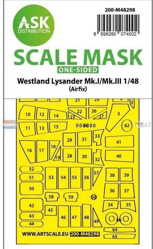 ASKM48298 1:48 ASK/Art Scale Mask - Lysander Mk.I/III (AFX kit)