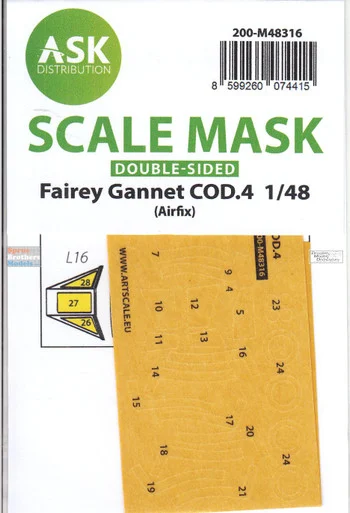 ASKM48316 1:48 ASK/Art Scale Double Sided Mask - Fairey Gannet COD.4 (AFX kit)