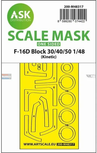 ASKM48317 1:48 ASK/Art Scale Mask - F-16D Block 30/40/50 Falcon (KIN kit)