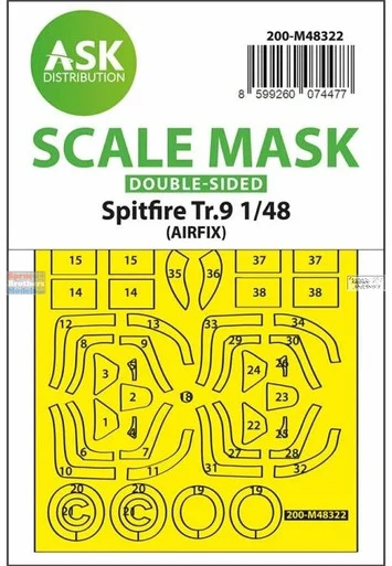 ASKM48322 1:48 ASK/Art Scale Double-Sided Mask - Spitfire TR.9 (AFX kit)