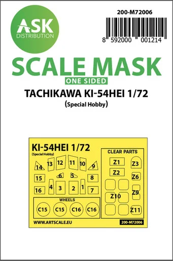 1/72 Art Scale Tachikawa Ki-54HEI one-sided painting mask for Special Hobby