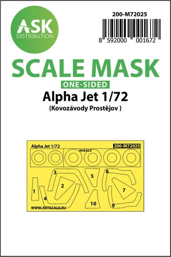 1/72 Art Scale Alpha Jet one-sided painting mask for KPM Prostejov