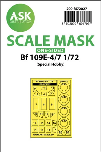 1/72 Art Scale Bf 109E-4/7 one-sided painting mask for Special Hobby