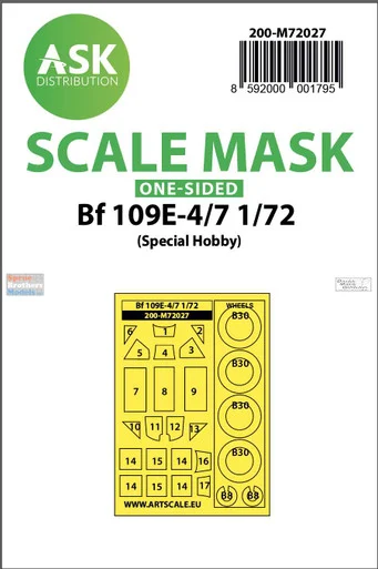 ASKM72027 1:72 ASK/Art Scale Mask - Bf109E-4 Bf109E-7 (SPH kit)
