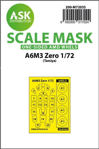 1/72 Art Scale A6M3 Zero one-sided painting mask for Tamiya