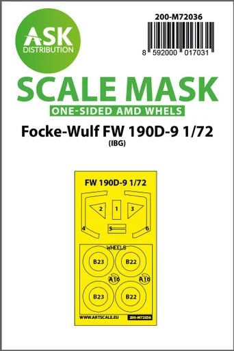 1/72 Art Scale Focke-Wulf Fw 190D-9 one-sided painting mask for IBG