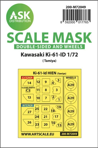 1/72 Art Scale Kawasaki Ki-61-ID double-sided painting express mask for Tamiya