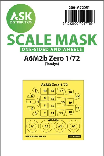 1/72 Art Scale A6M2b Zero one-sided painting express mask for Tamiya