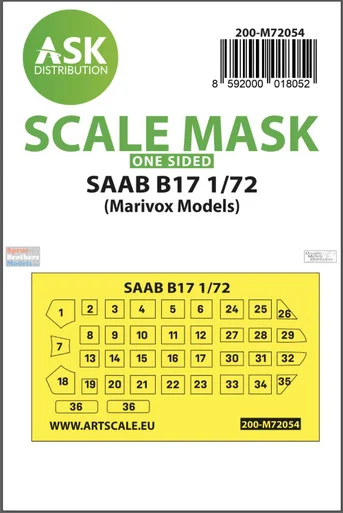 ASKM72054 1:72 ASK/Art Scale Mask - Saab B17 (MAR kit)