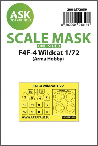 1/72 Art Scale F4F-4 Wildcat one-sided painting express mask