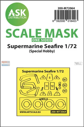 ASKM72064 1:72 ASK/Art Scale Mask - Seafire (SPH kit)
