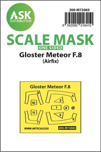 1/72 Art Scale Gloster Meteor F.8 one-sided express mask for Airfix