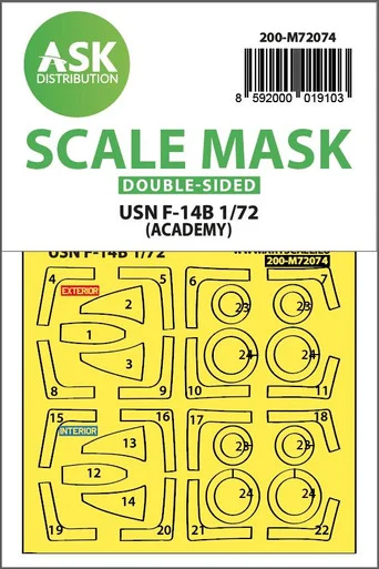 1/72 Art Scale F-14B double-sided express fit mask for Academy