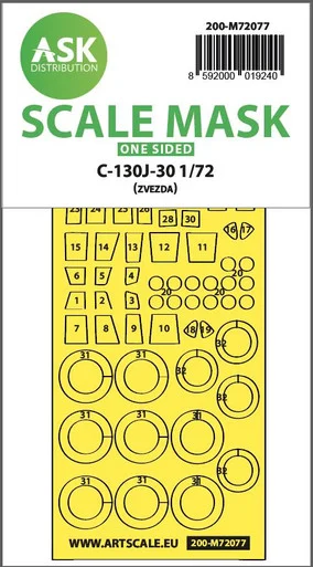 1/72 Art Scale C-130J-30 one-sided express fit mask for Zvezda