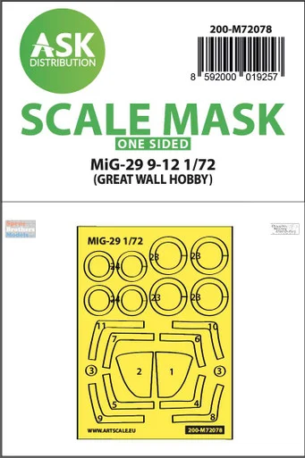 ASKM72078 1:72 ASK/Art Scale Mask - MiG-29 9-12 Fulcrum (GWH kit)