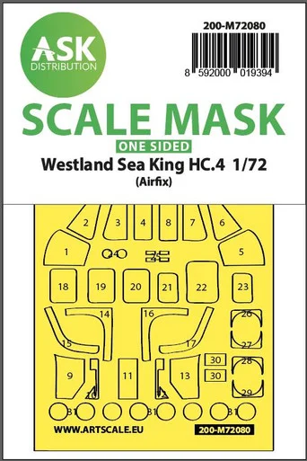 1/72 Art Scale Westland Sea King HC.4 one-sided express fit mask for Airfix