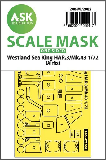 1/72 Art Scale Westland Sea King HAR.3 / Mk.43 one-sided express fit mask for Airfix