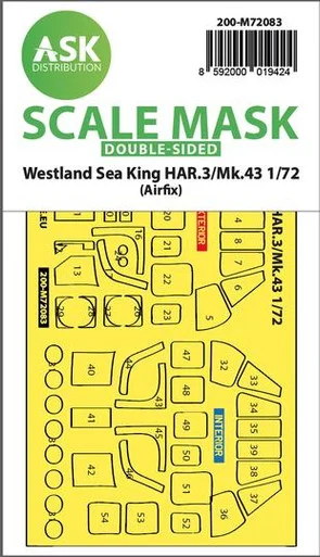 1/72 Art Scale Westland Sea King HAR.3 / Mk.43 double- sided express fit mask for Airfix
