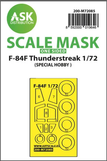 1/72 Art Scale F-84F Thunderstreak one-sided express fit mask for Special Hobby