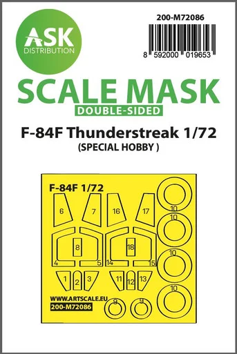 1/72 Art Scale F-84F Thunderstreak double-sided express fit mask for Special Hobby