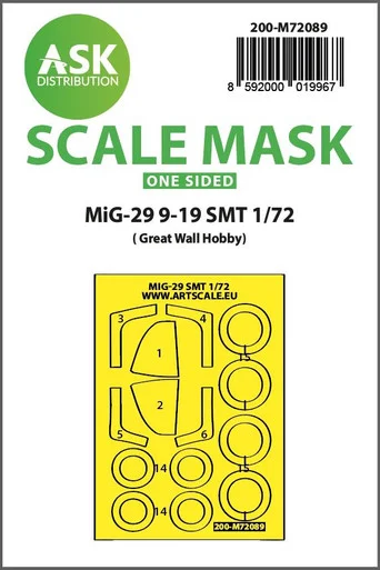 1/72 Art Scale MiG-29 9-19 SMT one-sided express fit mask for GWH