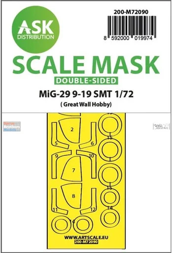 ASKM72090 1:72 ASK/Art Scale Double Sided Mask - MiG-29 9-19 SMT Fulcrum (GWH kit)