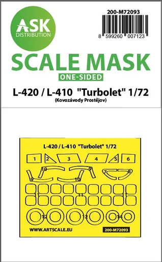 1/72 Art Scale L-410 / L-420 Turbolet one-sided express fit mask for KP Models