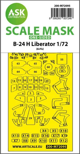 1/72 Art Scale B-24H Liberator one-sided fit express mask for Airfix