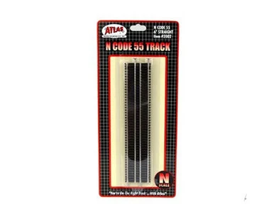 Atlas Model Railroad 2002 N Code 55 6" Straight Track Section 6 Pack