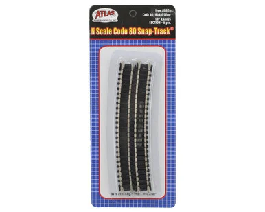 Atlas Model Railroad 2526 N Code 80 19" Radius Curve Track Section 6 Pack