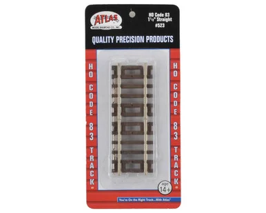 Atlas Model Railroad 523 HO Code 83 1.5" Straight Track Section 4 Pack