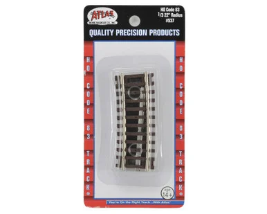 Atlas Model Railroad 537 HO Code 83 22" Radius 1/3 Curve Track Section 4 Pack