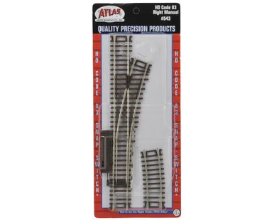 Atlas Model Railroad 543 HO Code 83 Manual Snap Switch Right