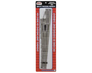 Atlas Model Railroad 563 HO Code 83 #6 Custom Left Hand Turnout