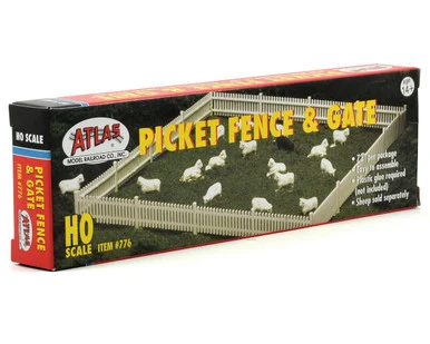 Atlas Model Railroad 776 HO Picket Fence & Gate, 72"