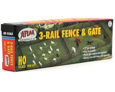 Atlas Model Railroad 777 HO Rustic Fence & Gate, 72"