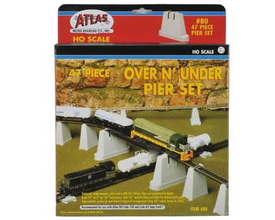 Atlas Model Railroad 80 HO Over & Under Pier Set 47 Pieces