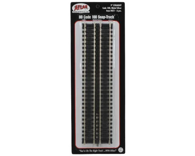 Atlas Model Railroad 821 HO Code 100 9 Straight Track Section 6 Pack