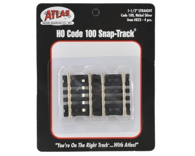 Atlas Model Railroad 825 HO Code 100 1 1/2 Straight Track Section 4 Pack