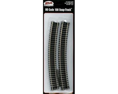 Atlas Model Railroad 837 HO Code 100 24" Radius Curve Track Section 6 Pack