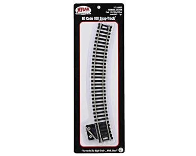 Atlas Model Railroad 845 HO Code 100 18" Radius Curve Terminal