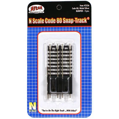 Atlas Model Railroad 2536 N Code 80 Bumpers 2 Pack