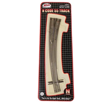 Atlas Model Railroad 2059 Code 55 Curved Turnout, 21-1/4 Outside & 15 Inside Radius Right